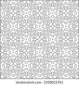 Vector pattern with symmetrical elements . Modern stylish abstract texture. Repeating geometric tiles from striped elements.Black and white pattern.