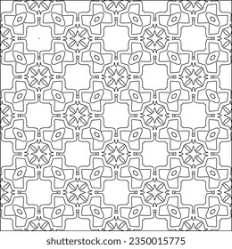 Vector pattern with symmetrical elements . Modern stylish abstract texture. Repeating geometric tiles from striped elements.Black and white pattern.
