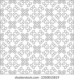 Vector pattern with symmetrical elements . Modern stylish abstract texture. Repeating geometric tiles from striped elements.Black and white pattern.
