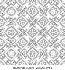 Vector pattern with symmetrical elements . Modern stylish abstract texture. Repeating geometric tiles from striped elements.Black and white pattern.