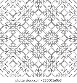 Vector pattern with symmetrical elements . Modern stylish abstract texture. Repeating geometric tiles from striped elements.Black and white pattern.