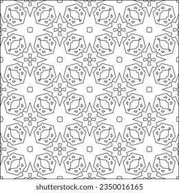 Vector pattern with symmetrical elements . Modern stylish abstract texture. Repeating geometric tiles from striped elements.Black and white pattern.