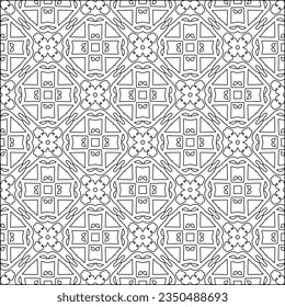 Vector pattern with symmetrical elements . Modern stylish abstract texture. Repeating geometric tiles from striped elements.Black and white pattern.
