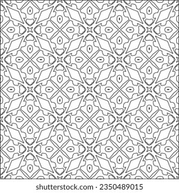 Vector pattern with symmetrical elements . Modern stylish abstract texture. Repeating geometric tiles from striped elements.Black and white pattern.