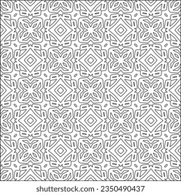 Vector pattern with symmetrical elements . Modern stylish abstract texture. Repeating geometric tiles from striped elements.Black and white pattern.