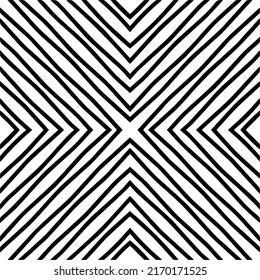 Vector pattern with symmetrical elements . Monochrome striped background.Black patterns.