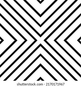 Vector pattern with symmetrical elements . Monochrome striped background.Black patterns.