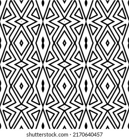 Vector pattern with symmetrical elements . Monochrome striped background.Black patterns.