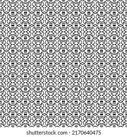 Vector pattern with symmetrical elements . Monochrome striped background.Black patterns.