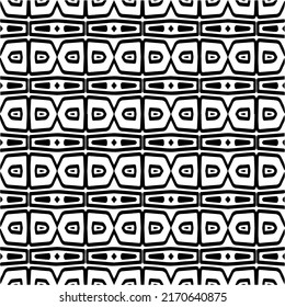 Vector pattern with symmetrical elements . Monochrome striped background.Black patterns.