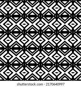Vector pattern with symmetrical elements . Monochrome striped background.Black patterns.