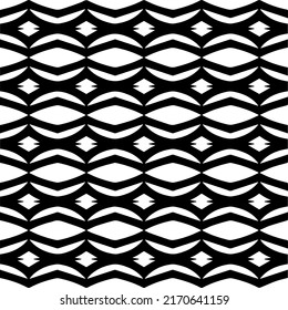 Vector pattern with symmetrical elements . Monochrome striped background.Black patterns.