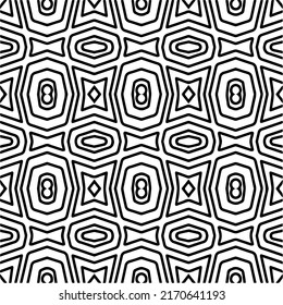 Vector pattern with symmetrical elements . Monochrome striped background.Black patterns.