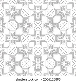 Vector pattern with symmetrical elements . Repeating geometric tiles from striped elements.Black and white pattern.