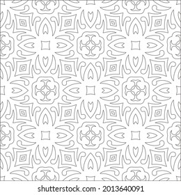 Vector pattern with symmetrical elements . Repeating geometric tiles from striped elements.