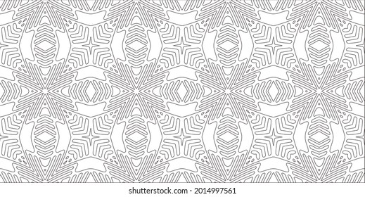 Vector pattern with symmetrical elements . Repeating geometric tiles from striped elements.