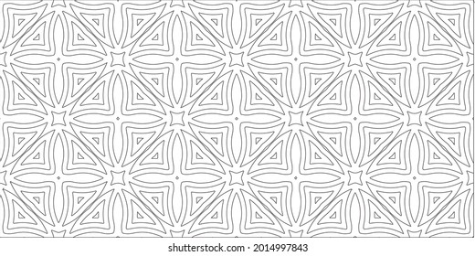 Vector pattern with symmetrical elements . Repeating geometric tiles from striped elements.