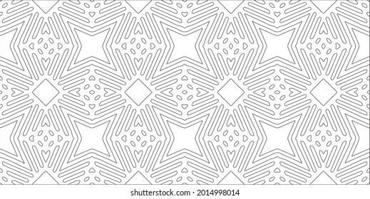 Vector pattern with symmetrical elements . Repeating geometric tiles from striped elements.