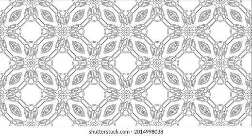 Vector pattern with symmetrical elements . Repeating geometric tiles from striped elements.