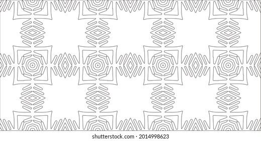 Vector pattern with symmetrical elements . Repeating geometric tiles from striped elements.