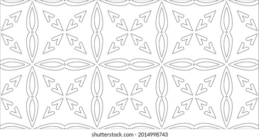 Vector pattern with symmetrical elements . Repeating geometric tiles from striped elements.