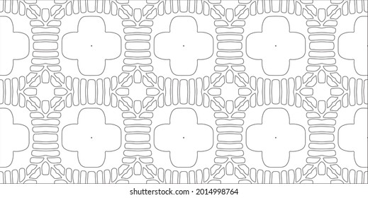 Vector pattern with symmetrical elements . Repeating geometric tiles from striped elements.