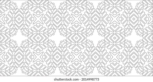 Vector pattern with symmetrical elements . Repeating geometric tiles from striped elements.