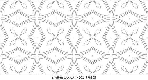 Vector pattern with symmetrical elements . Repeating geometric tiles from striped elements.