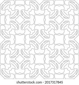 Vector pattern with symmetrical elements . Repeating geometric tiles from striped elements.