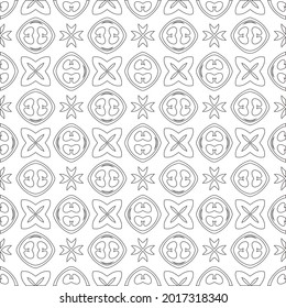 Vector pattern with symmetrical elements . Repeating geometric tiles from striped elements.