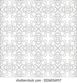 Vector pattern with symmetrical elements . Repeating geometric tiles from striped elements. black patterns.