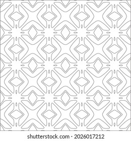 Vector pattern with symmetrical elements . Repeating geometric tiles from striped elements. black patterns.