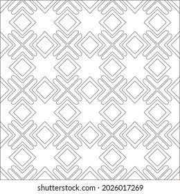 Vector pattern with symmetrical elements . Repeating geometric tiles from striped elements. black patterns.