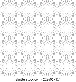 Vector pattern with symmetrical elements . Repeating geometric tiles from striped elements. black patterns.