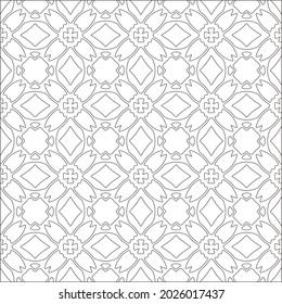 Vector pattern with symmetrical elements . Repeating geometric tiles from striped elements. black patterns.