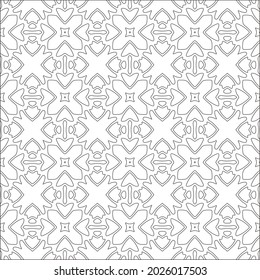 Vector pattern with symmetrical elements . Repeating geometric tiles from striped elements. black patterns.