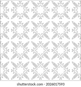 Vector pattern with symmetrical elements . Repeating geometric tiles from striped elements. black patterns.