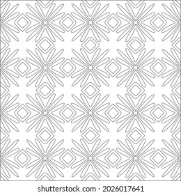 Vector pattern with symmetrical elements . Repeating geometric tiles from striped elements. black patterns.