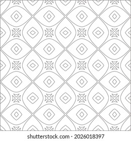 Vector pattern with symmetrical elements . Repeating geometric tiles from striped elements. black patterns.