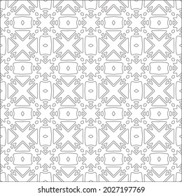 Vector pattern with symmetrical elements . Repeating geometric tiles from striped elements. black patterns.