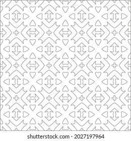 Vector pattern with symmetrical elements . Repeating geometric tiles from striped elements. black patterns.