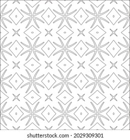 Vector pattern with symmetrical elements . Repeating geometric tiles from striped elements. black patterns.