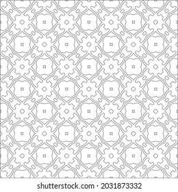 Patrón vectorial con elementos simétricos. Baldosas geométricas repetidas de elementos rayados. patrones negros.