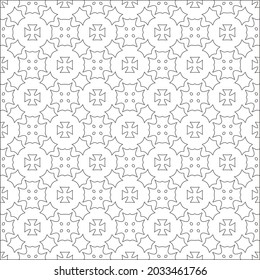 Vector pattern with symmetrical elements . Repeating geometric tiles from striped elements. black patterns.