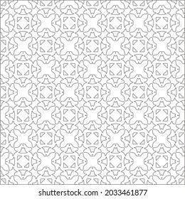 Vector pattern with symmetrical elements . Repeating geometric tiles from striped elements. black patterns.