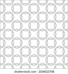 Vector pattern with symmetrical elements . Repeating geometric tiles from striped elements. black patterns.
