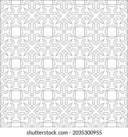 Vector pattern with symmetrical elements . Repeating geometric tiles from striped elements. black patterns.