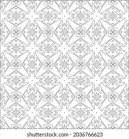 Vector pattern with symmetrical elements . Repeating geometric tiles from striped elements. black patterns.
