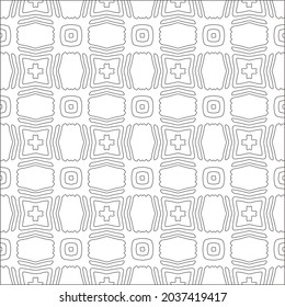 Vector pattern with symmetrical elements . Repeating geometric tiles from striped elements. black patterns.