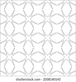 Vector pattern with symmetrical elements . Repeating geometric tiles from striped elements. black patterns.